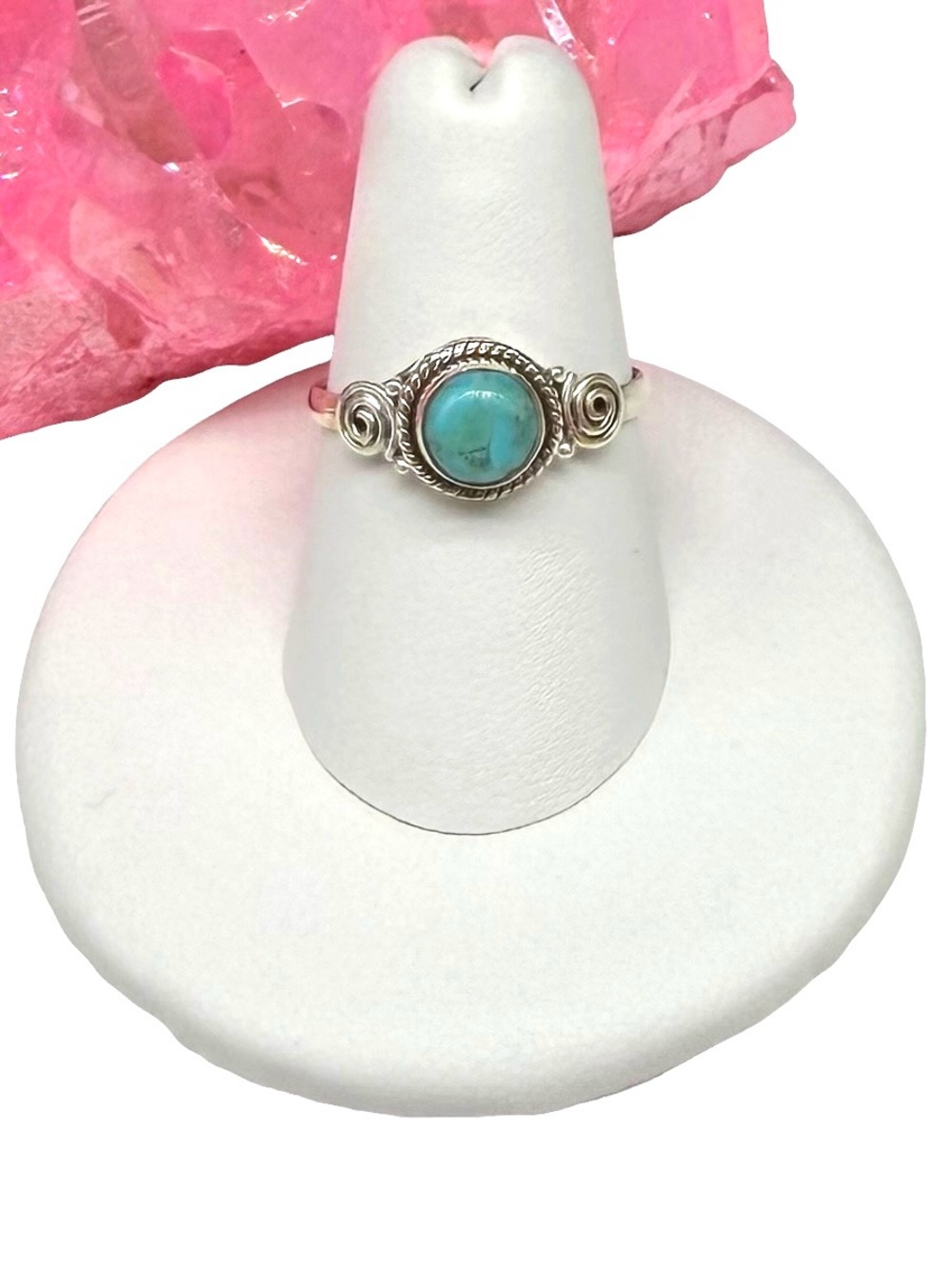 Kingman Turquoise Ring Size 7 Solid 925 Sterling Silver